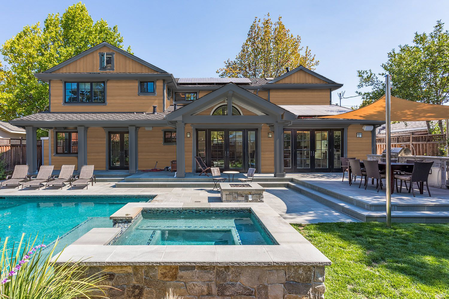 Sapele clad pool house