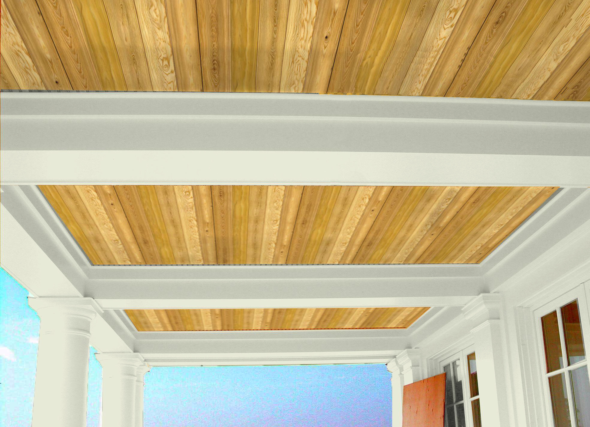 Cypress T&G porch roof
