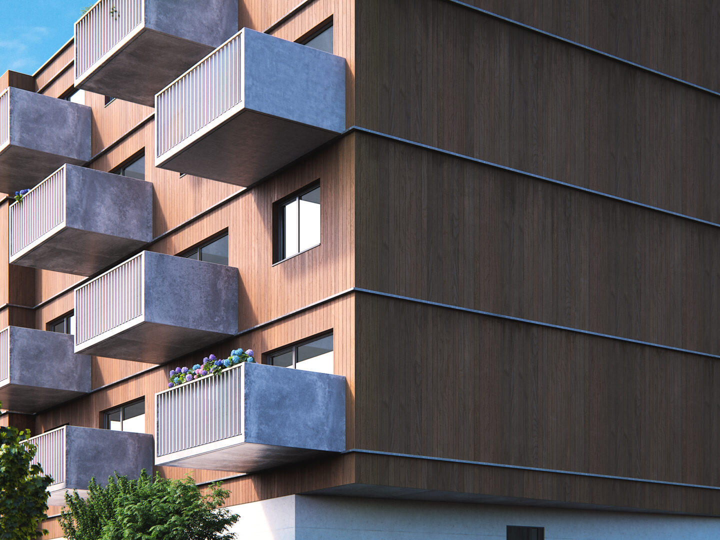 thermally modified red oak cladding