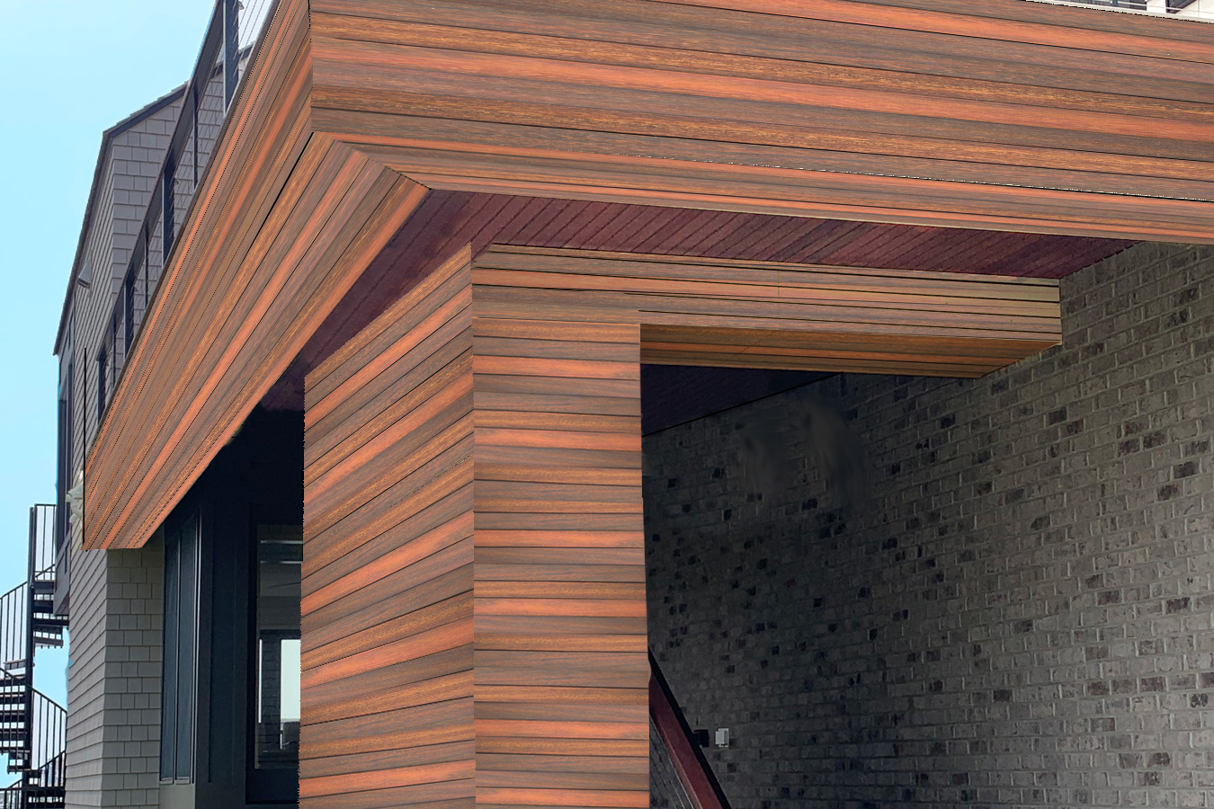 thermally modified iroko siding