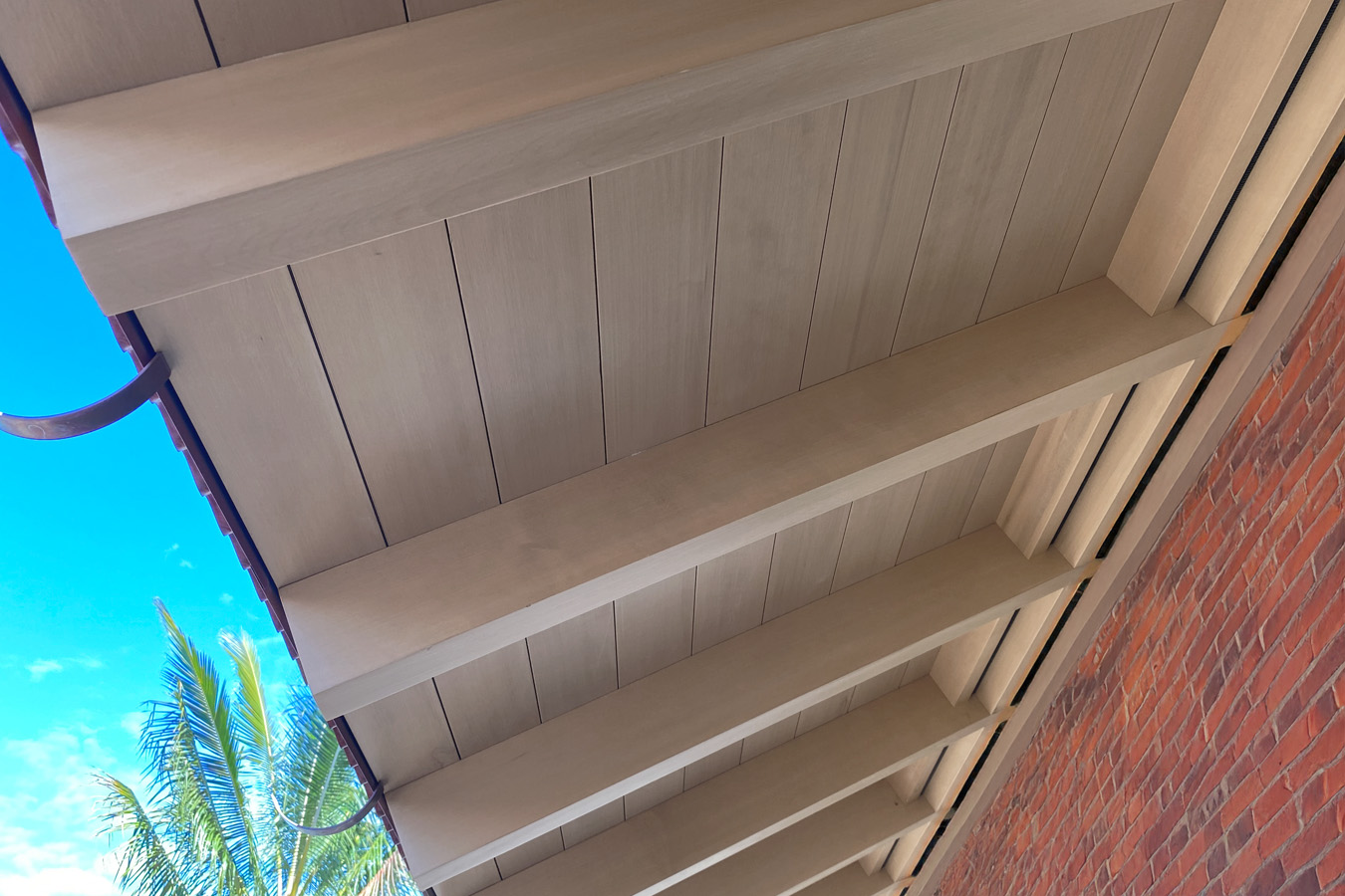 Weathered Iroko soffit