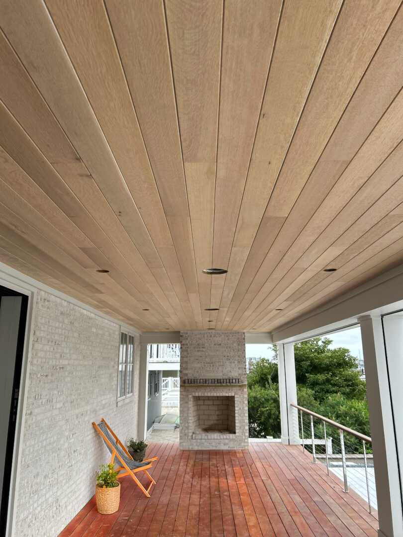 White Oak porch ceiling